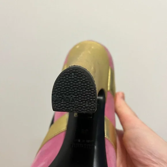 Miu Miu Pink and Gold Heels used size 39 Euro from 2013 Collection - Picture 14 of 16